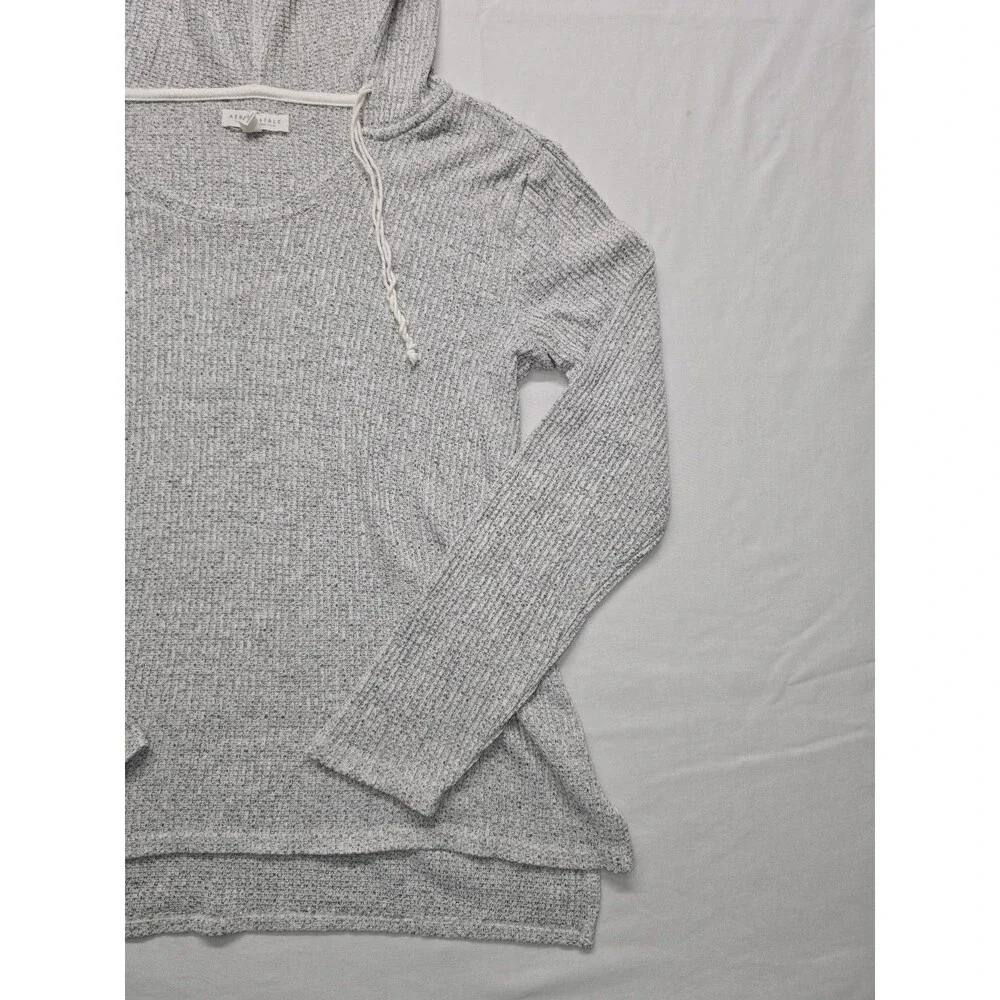 Aeropostale Y2K Juniors Size Medium Pullover Henley Hooded Shirt Light Gray